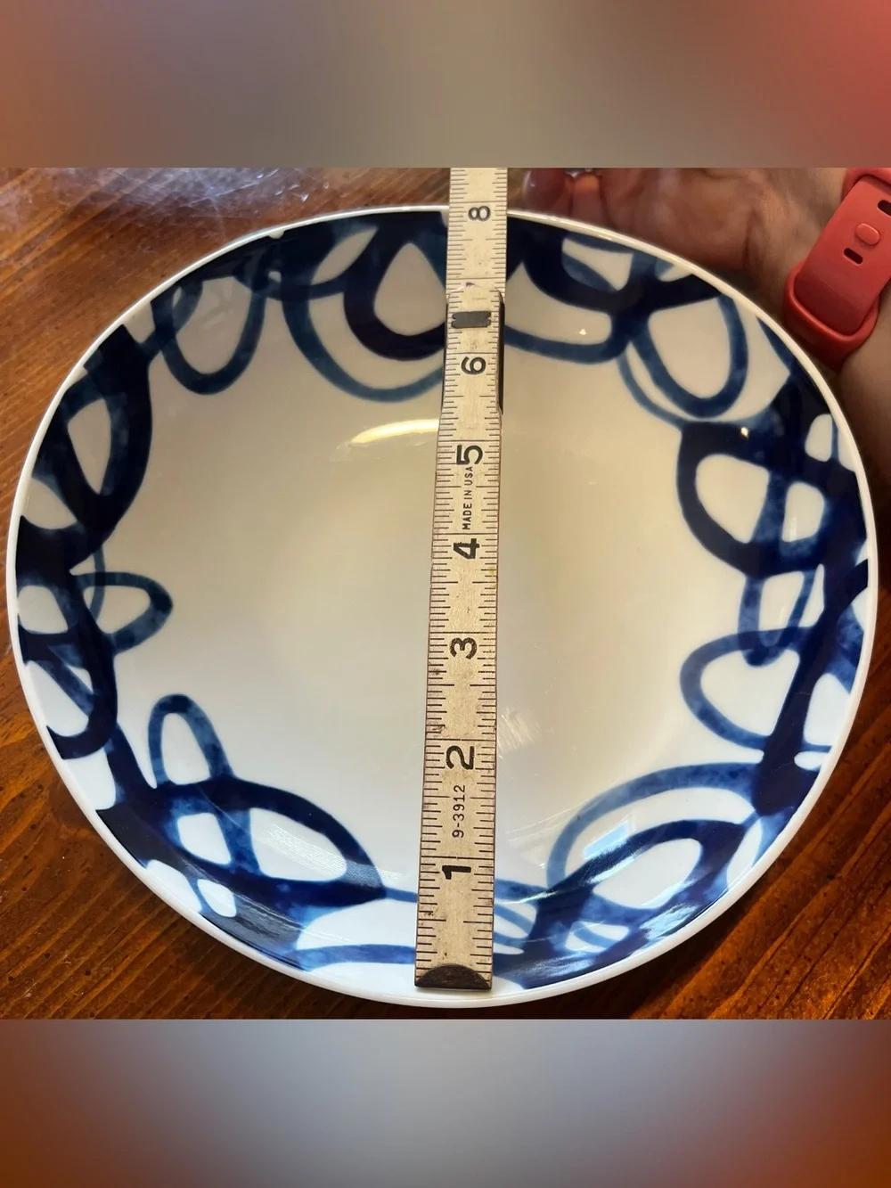HTF 8” Crate & Barrel COMO Coupe Pasta Bowl Blue Swirl Pattern By Paola Navone